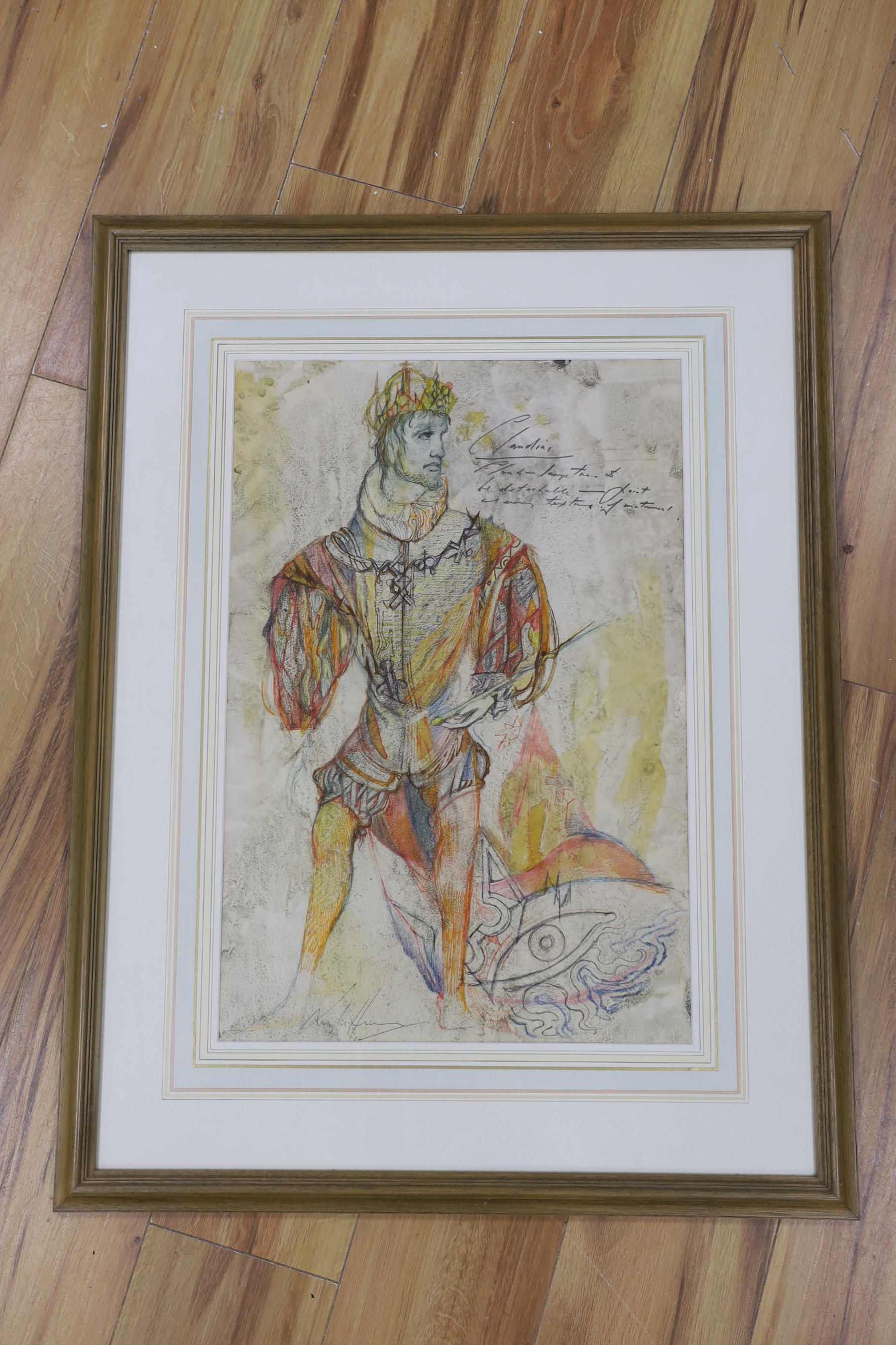 Leslie Hurry (1909-1978), pastel, Costume design for Clandini, signed, 56 x 38cm